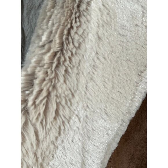 Retro Fur Vest L Brown Faux Sherpa Suede Boho Western Penny Lane Cozy Fleece 80s - Picture 5 of 10